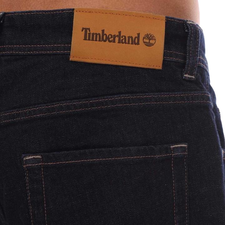Actual product image Timberland Mens Sandown Leather Patch Straight Jeans (32)