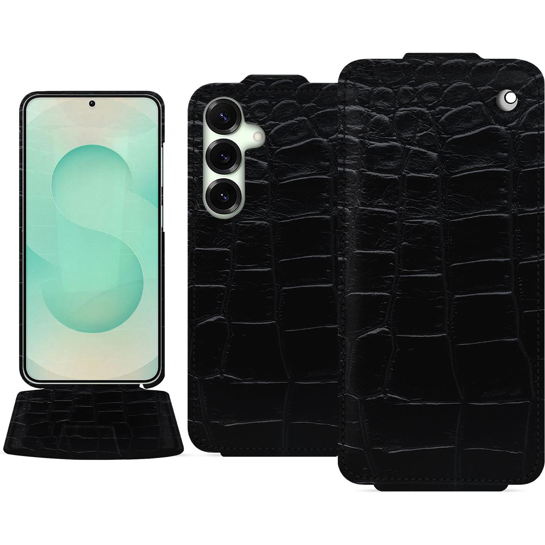 Noreve Lederschutzhülle vertikal (Samsung Galaxy S25+), Smartphone Hülle, Schwarz