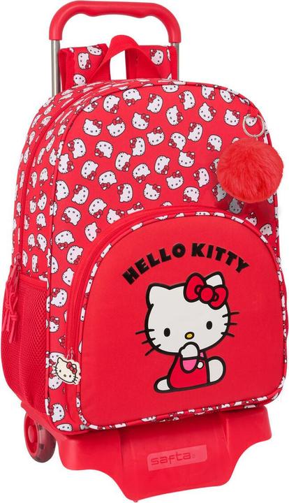 Hello Kitty Schoolrugzak met Wielen Iconic Wit Rood 33 x 42 x 14 cm