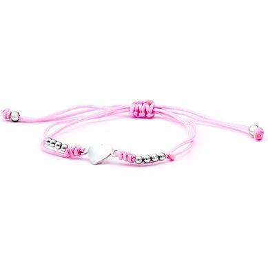 Beneto, Armschmuck, Drawstring pink kabbalah heart bracelet AGB541