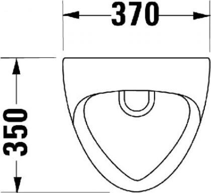 Actual product image Duravit Urinal BEN 370x350mm o fly Zul from behind white