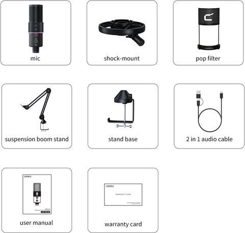 Immagine prodotto Comica Kit di microfoni USB a condensatore cardioide RGB