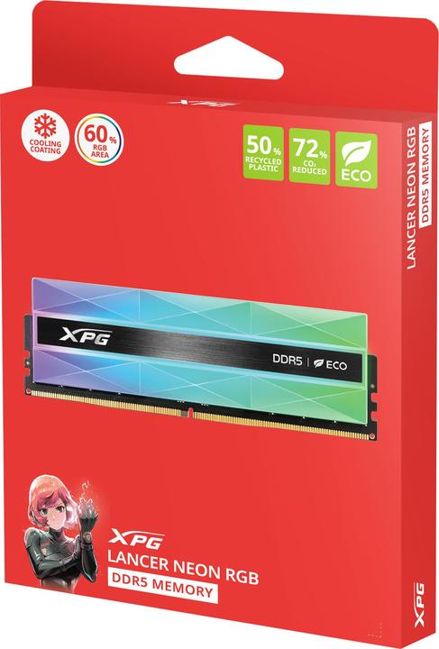 Actual product image Adata XPG Lancer Neon RGB (2 x 16GB, 6400 MHz, DDR5 RAM, U-DIMM)