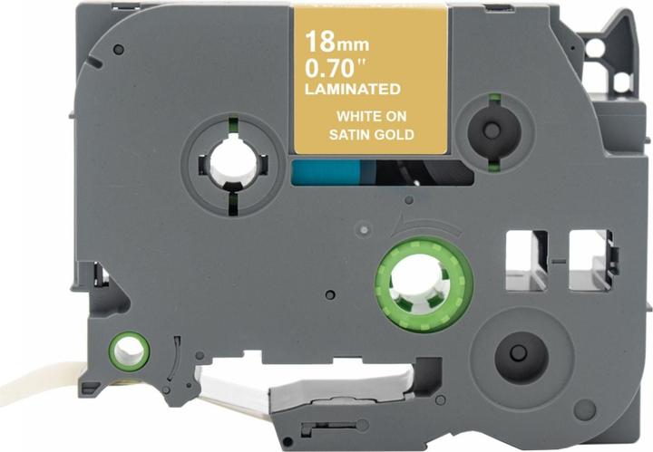 Immagine prodotto Hermex Alternatives Etikettenband zu Brother TZe-MQ845 Beschriftungsband (1.80 cm, Bianco, Oro)