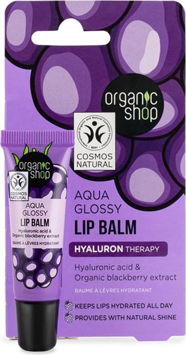 Produktbild Natura Siberica Aqua Glossy Lip Balm Hyaluron Therapy mit Hyaluronsäure und Brombeerextrakt 10ml (Lippenbalsam, 10 ml)