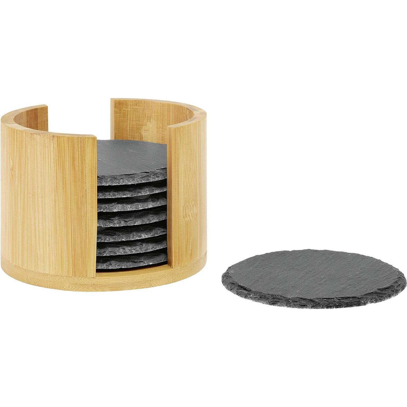 Westmark, Sottobicchiere + Sottopentola, Sottobicchieri In Ardesia Naturale (8 X, Sottobicchiere In Vetro)