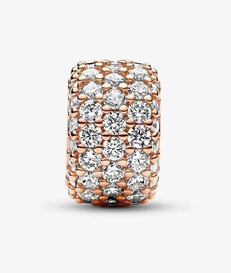 Actual product image Pandora Pavé Charm (Rose gold-plated metal alloy)