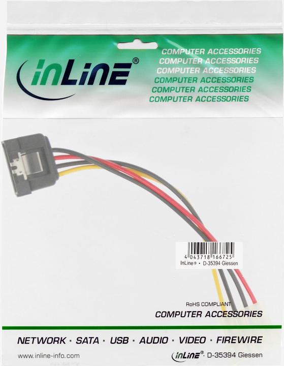 Produktbild Aquatuning Strom/SATA Kabel (15 cm, 15 pin S-ATA, 4 pin Molex)