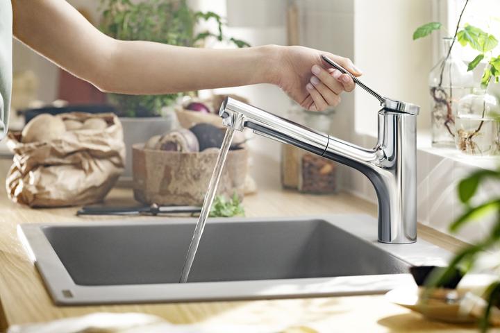 Image du produit hansgrohe Mitigeur monocommande pour évier Zesis M33 150, Eco, douchette extractible, 2 jets chrome