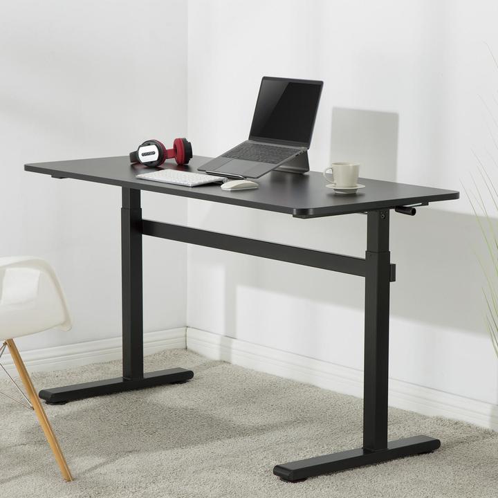 Actual product image Ergo Office Handwriting desk height adjustment, max. 40 kg, max. height 117 cm, with worktop for sta (140 x 60 cm)