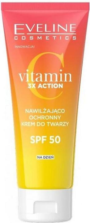 Eveline Vitamin C 3xAction Nawilżająco - Ochronny Krem do twarzy SPF50 na dzień 30ml (SPF 50, 30 ml)