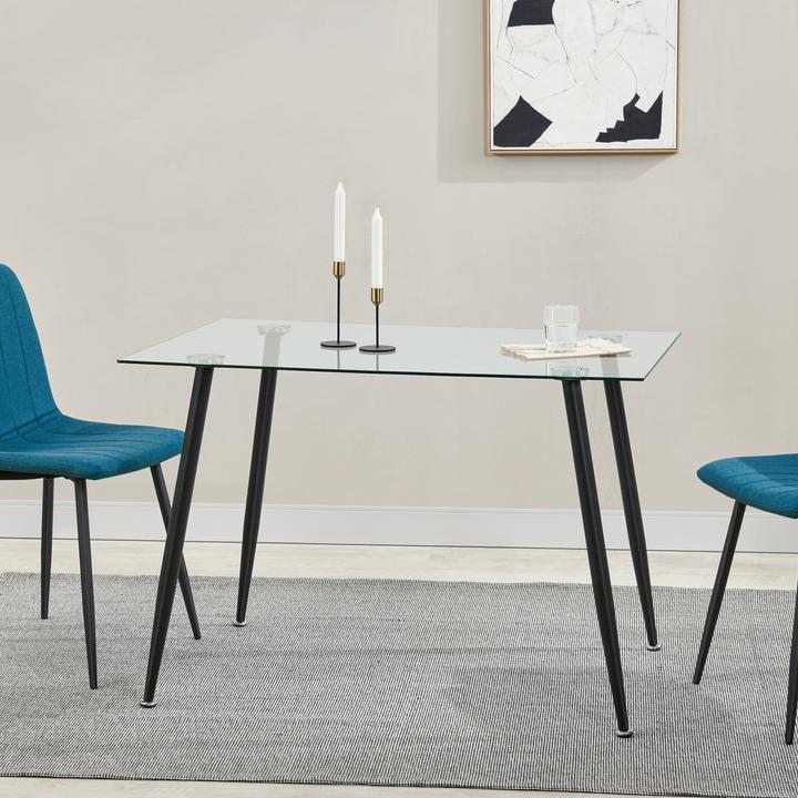 Actual product image En.Casa Glass table Hyrynsalmi black