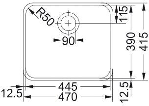 Produktbild Franke Largo LAX 110-45 (Unterbauspüle, 47 cm, 41.50 cm)