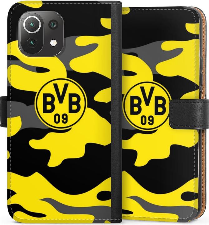 Produktbild DeinDesign Tasche für Xiaomi Mi 11 Lite Handy Flip Case Wallet Cover Handytasche Leder BVB Borussia Dortmund (Xiaomi Mi 11 Lite)