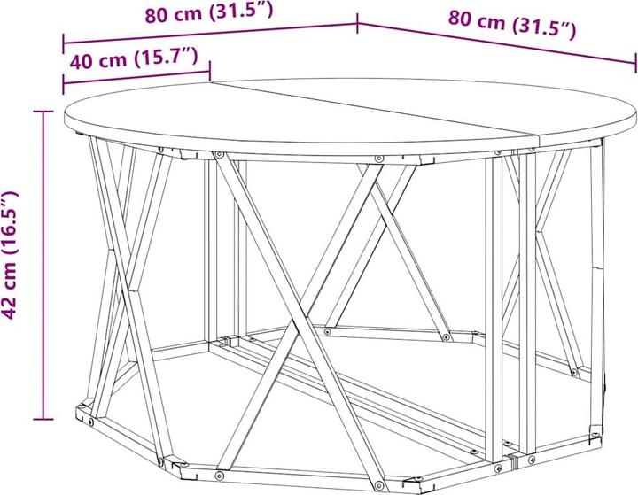 Actual product image VidaXL Coffee table (80 x 80 x 42 cm)