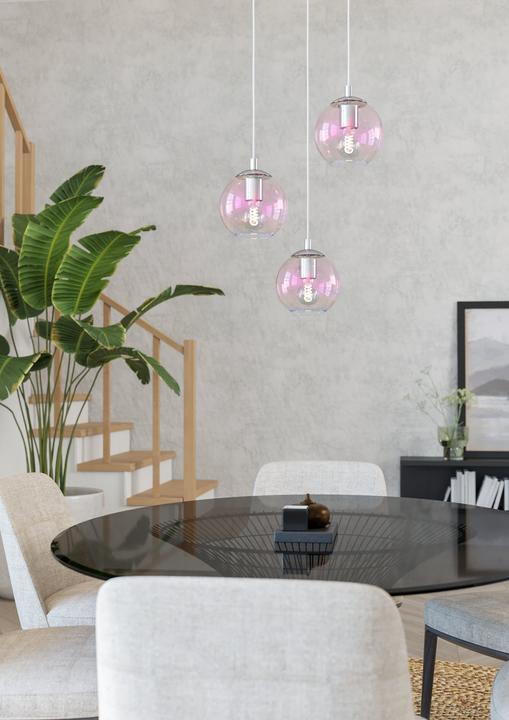 Actual product image EGLO Cluster Ariscani 3-Light Pendant Lamp with Iridescent Glass Balls (E27)
