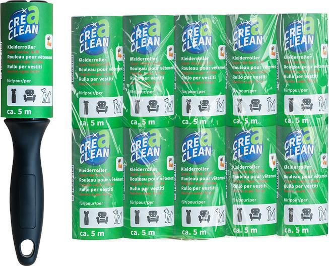 Produktbild CREaCLEAN Fusselroller 1 Griff + 10 Ersatzrollen