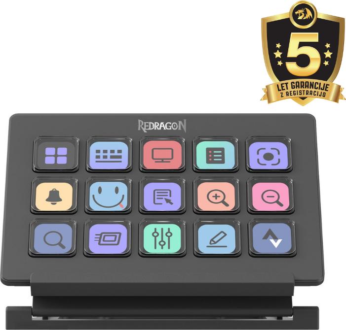 Actual product image Redragon Streamdeck Streamcraft Ss550 Black Buttons LCD Plugins USB Connection