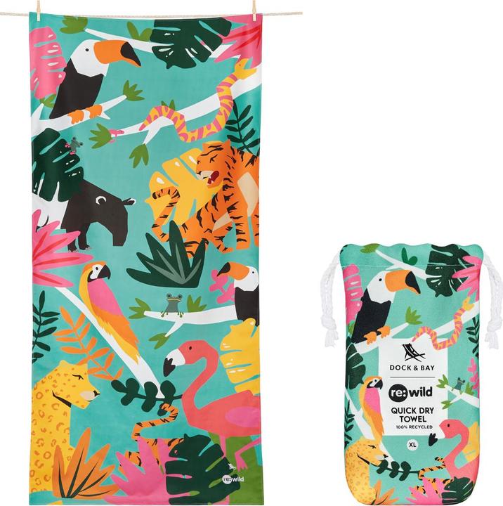 Actual product image Dock & Bay Beach Towel XL Wild Things 200x90cm (200 x 90 cm)