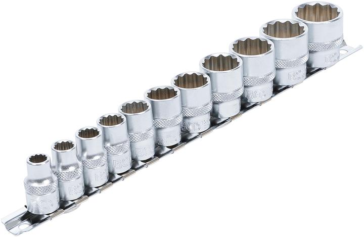 Produktbild BGS Steckschlüssel-Einsatz-Satz, Zwölfkant Antrieb Innenvierkant 10 mm (3/8") Zollgrössen 11-tlg.