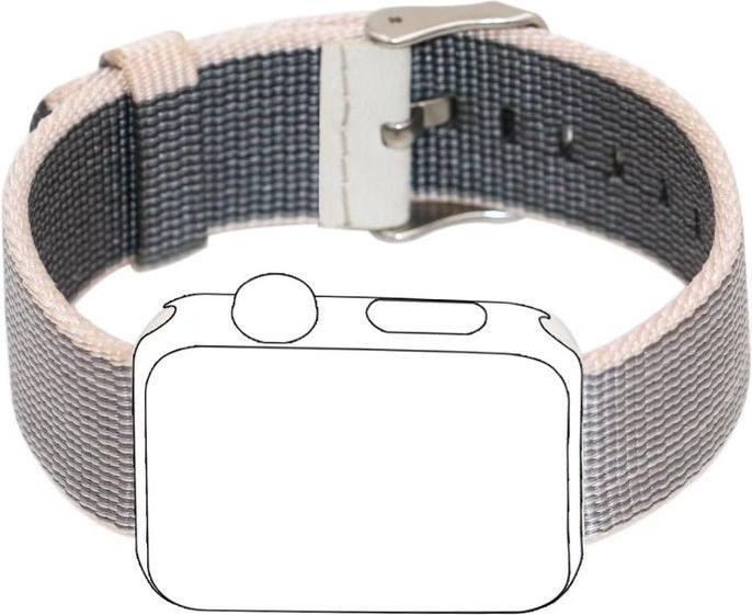 Immagine prodotto Hermex Apple Watch 44mm / 42mm cinturino in tessuto di nylon con fibbia a punta BIANCO (44 mm, 42 mm, Nylon)