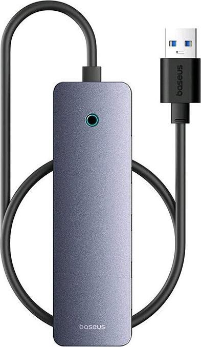 Actual product image Baseus Hub 4in1 UltraJoy Lite 50cm USB-A to 4x USB 3.0 + USB-C 5V (grey) (USB-C, 4 Ports)