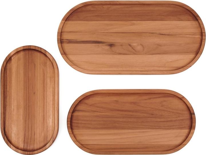 Produktbild TeakHaus Essential Serviertablett oval M mit Rand