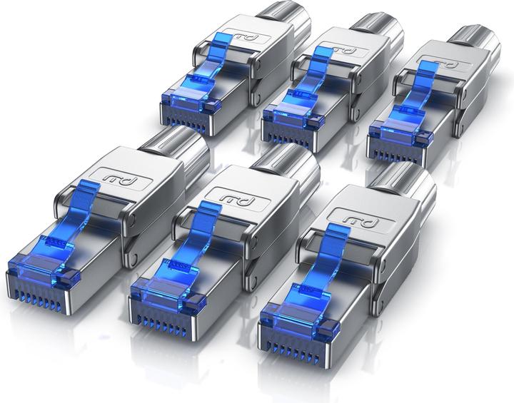Produktbild Primewire 6x Netzwerkstecker feldkonfektionierbar RJ45 CAT 8, Steckverbinder CAT8 für LAN Kabel Netzwerkkabel