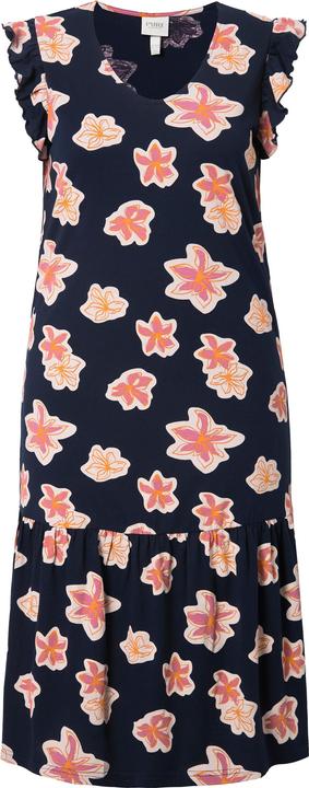 Image du produit Ulla Popken Chemise De Nuit, Motif Floral, Encolure V, Manches Volantées, Coton Bio (46, 48)