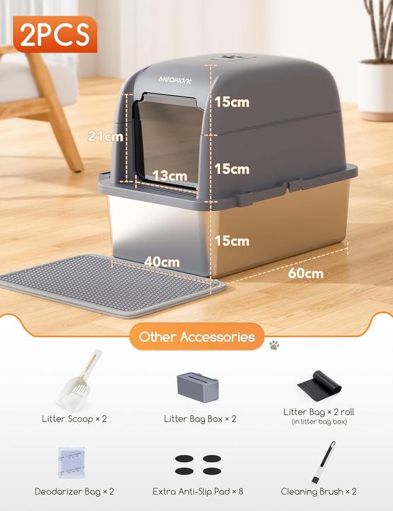 Produktbild Meowant Cassa per Lettiera per Gatti in Acciaio Inossidabile