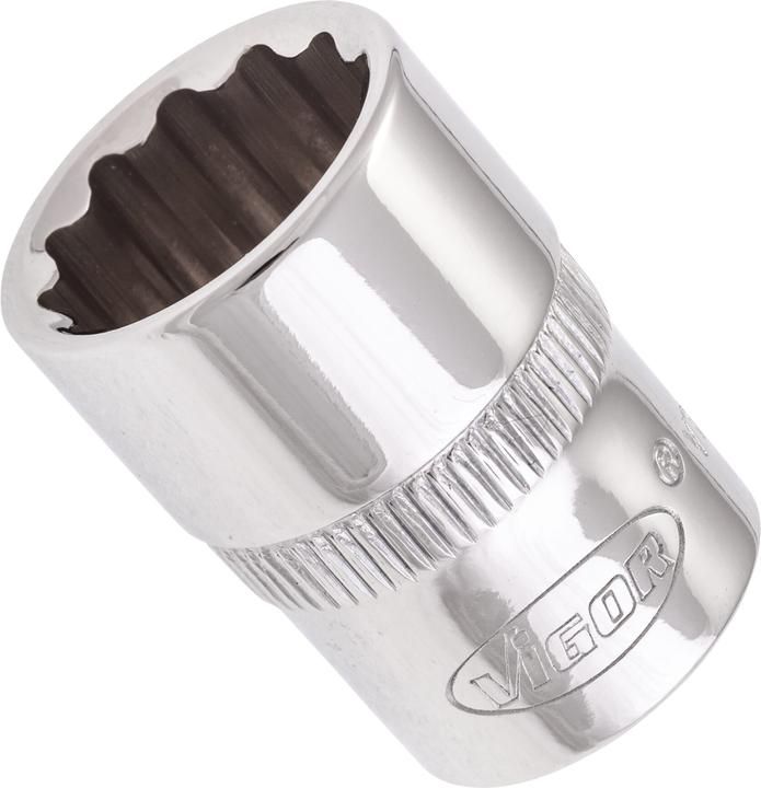 Produktbild Vigor Doppelsechskant Steckschlüsseleinsatz ∙ V7538-14 ∙ Vierkant10 mm (3/8 Zoll) ∙ Aussen Doppel-Se… (14 mm)