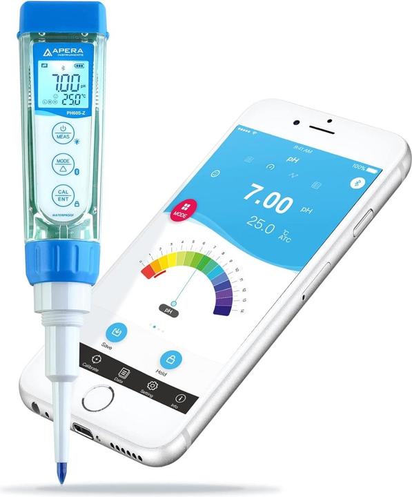 Actual product image Apera Instruments PH60SZ Smart pH meter with plugin electrode supported by ZenTest mobile app