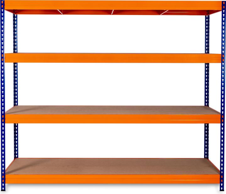 Actual product image Avasco Schwerlastregal Robus 400 blau orange 1800x1800x600 mm 4 Bden Tragkraft 1600 kg
