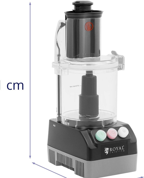 Produktbild Royal Catering Mini-Küchenmaschine 600 W 3 l zum Raspeln, Schneiden, Reiben, Zerkleinern (3000 ml, 600 W)