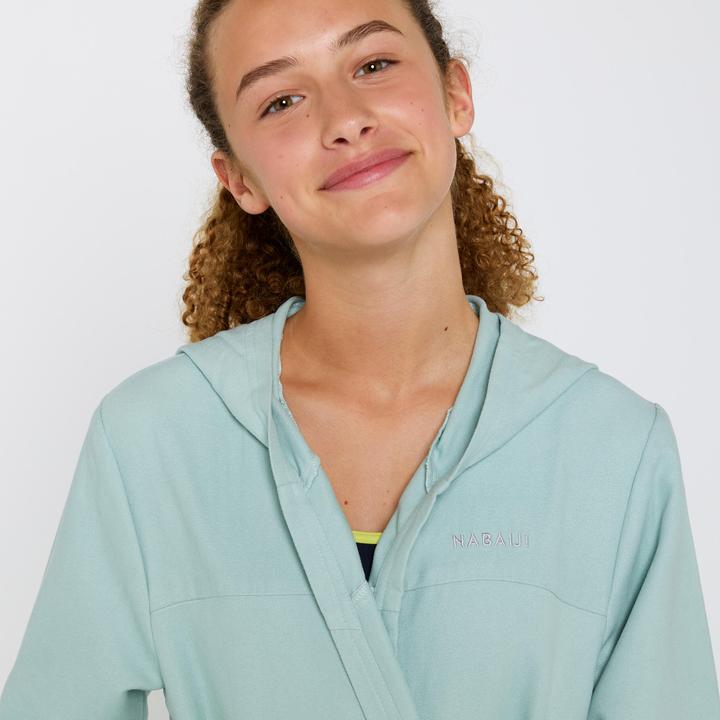 Image du produit Nabaiji Maillot de bain vert clair microfibre compact à capuche pour enfants (122)