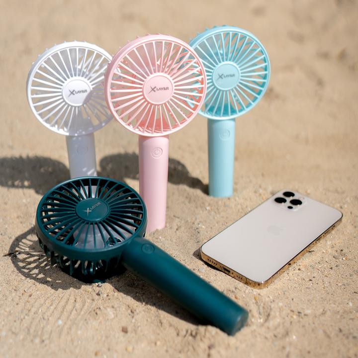 Image du produit Xlayer Ventilateur manuel avec support pour smartphone - Blanc (40 dB)