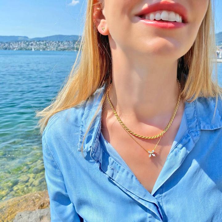 Image du produit Candy Collier cordon Edina 3.5mm, argent sterling 925, plaqué or (Argent sterling 925, Plaqué or 18k, Argent massif de 925, 42 cm)