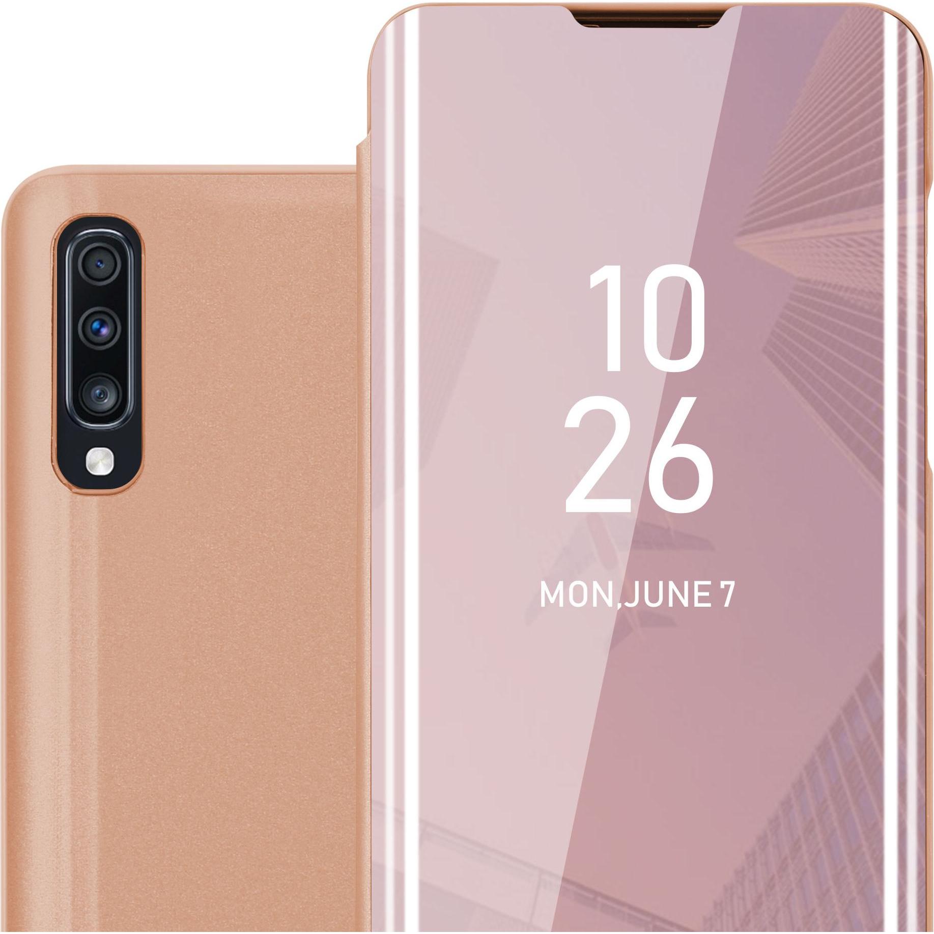 Cadorabo Book Smart View Spiegel Cover (Samsung Galaxy A70S, Samsung Galaxy A70), Smartphone Hülle, Pink