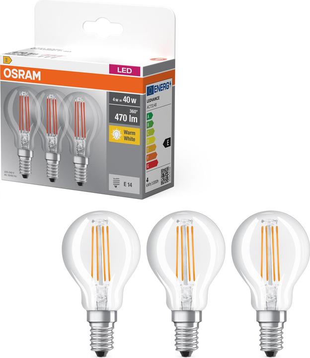 Produktbild Osram Led Base Classic P (E14, 470 lm, 3x)