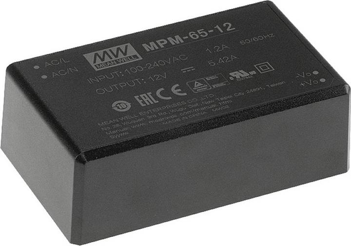 Immagine prodotto MeanWell MEAN WELL MPM-65-48, Universal, Drinnen, 80 - 264 V, 47 - 63 Hz, 65 W, 48 V