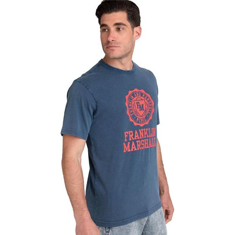 Thumbnail - Franklin & Marshall, Herren, Shirt, t-hirt franklin & marhall, Blau, (S)