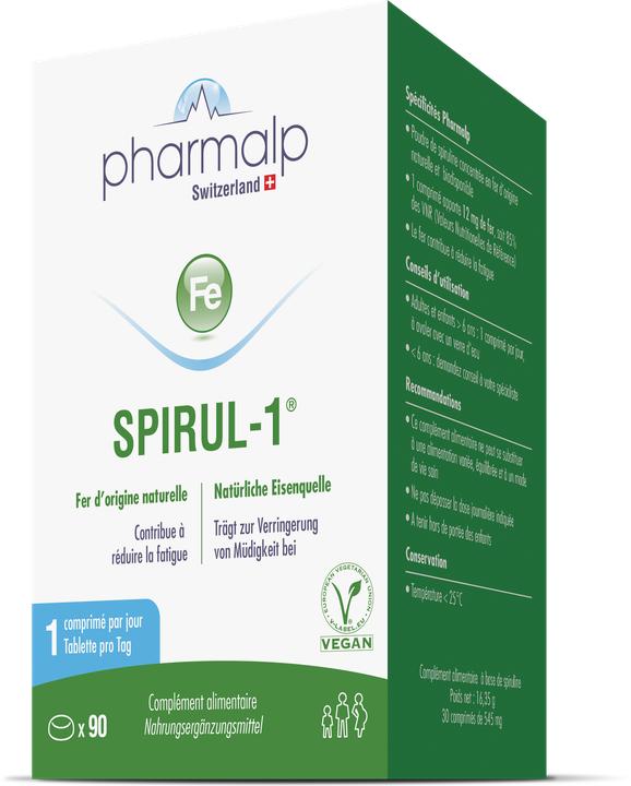 Nährwerte und Zutaten Pharmalp Spirul 1 (90 Stück, Tabletten, 84 g)