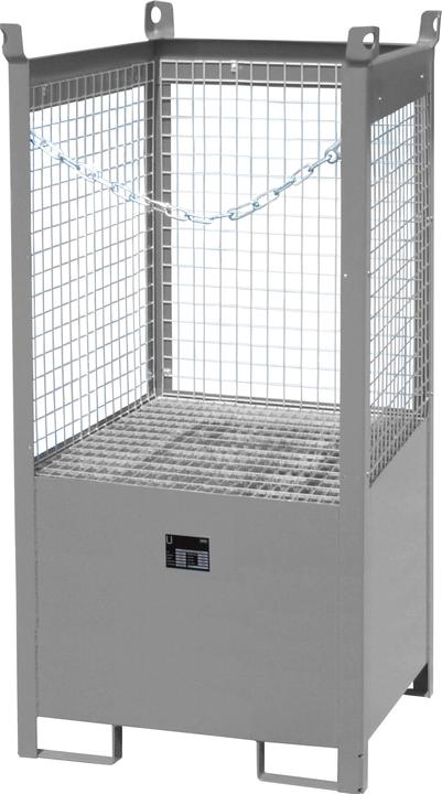 Actual product image Bauer Storage and transport pallet with sump tray, 3 mesh panels, for 1 x 200 l drum