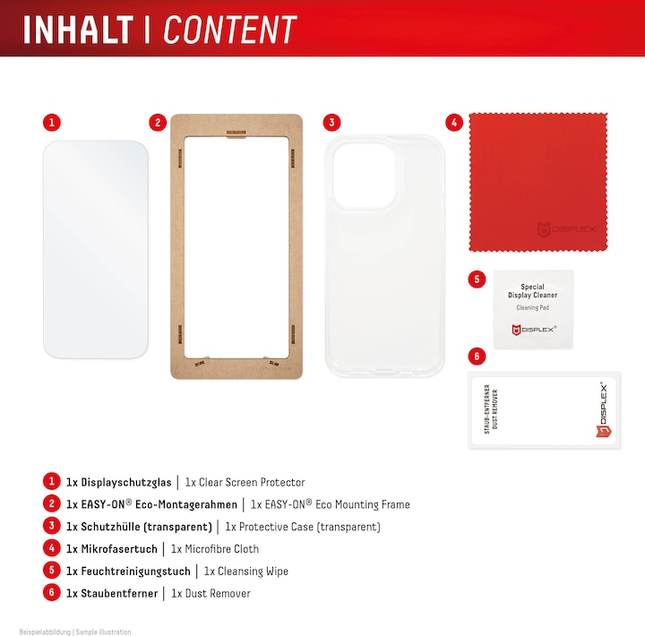 Image du produit Displex Real Glass, 2D Panzerglas + Handyhülle (1 pièce(s), Apple iPhone 16 Pro)