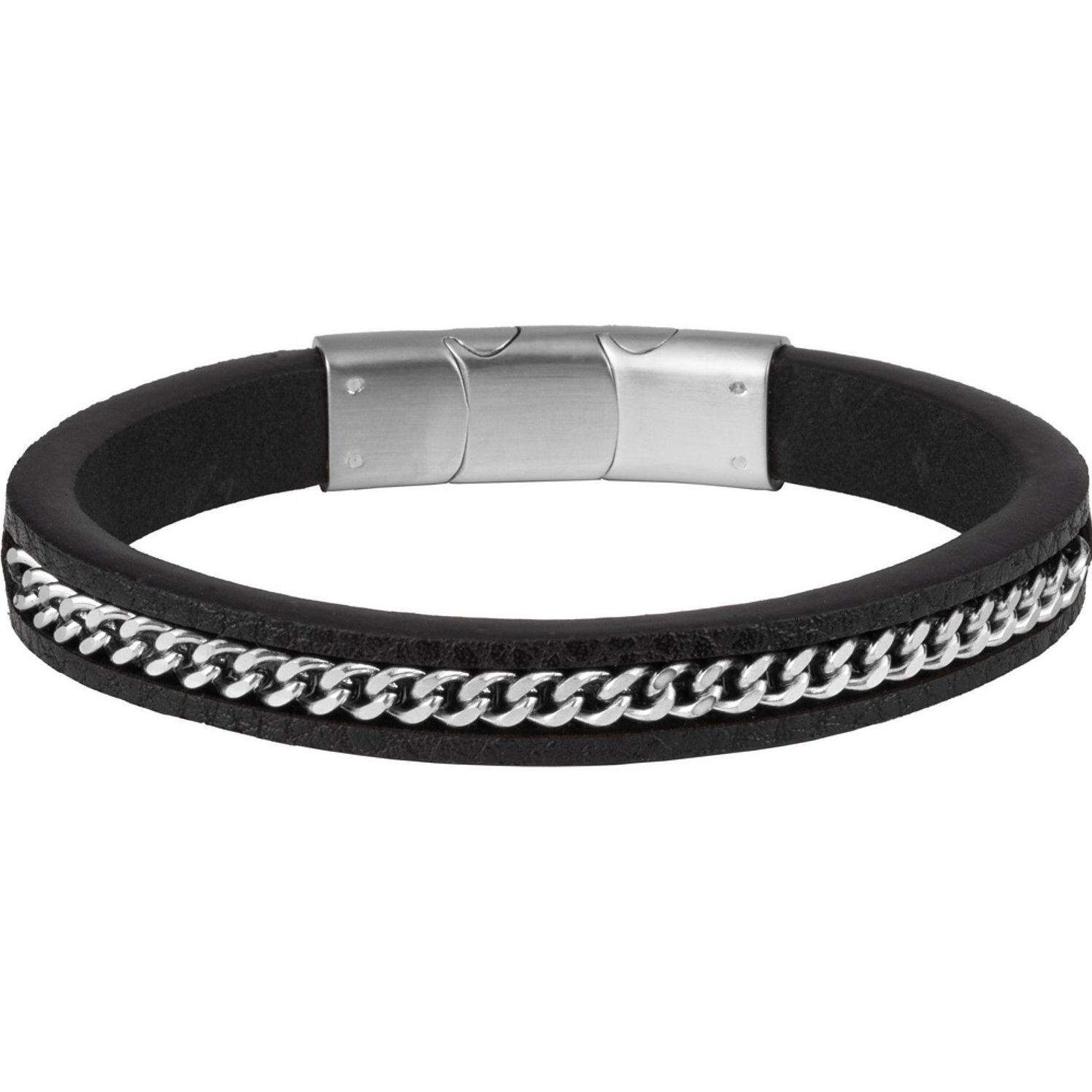 Jacques Lemans, Armschmuck, Armband, (20.30 cm, Leder, Edelstahl)