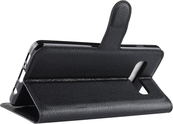 Produktbild Apfelkiste Samsung Galaxy S10 Leder Flip Cover Litchi Look, Schwarz (Samsung Galaxy S10+)