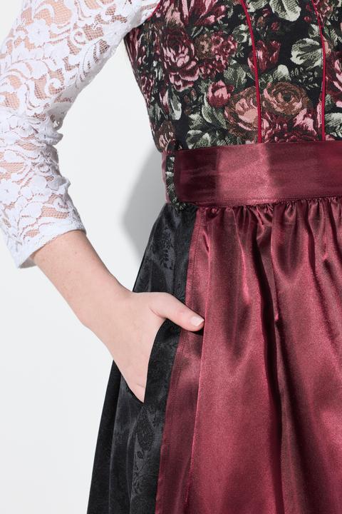 Immagine prodotto Ulla Popken Tradizionale abito smanicato Dirndl con fiori, grembiule di raso e scollo rettangolare (54)