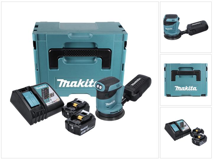 Actual product image Makita DBO 180 RFJ Battery Orbital Sander 18 V 125 mm + 2x Battery 3.0 Ah + Charger + Makpac (Eccentric grinder)