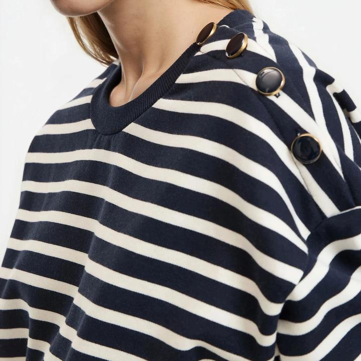 Actual product image La Redoute Collections Gestreiftes Sweatshirt mit geknöpfter Schulter (XL)