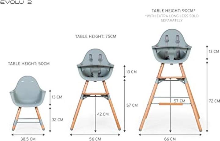 Actual product image Childhome Evolu 2 Hochstuhl (Highchair)